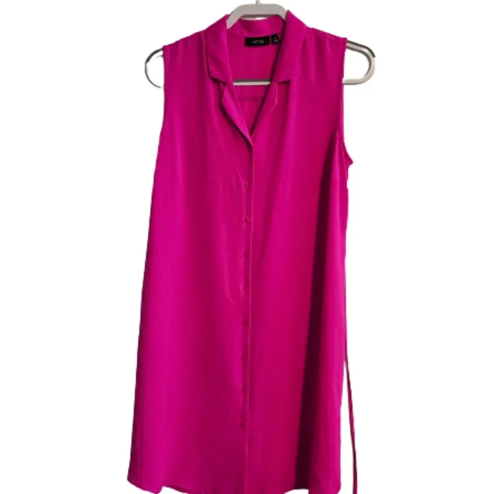 Apt.9 Hot Pink Sleeveless Shirt Dress